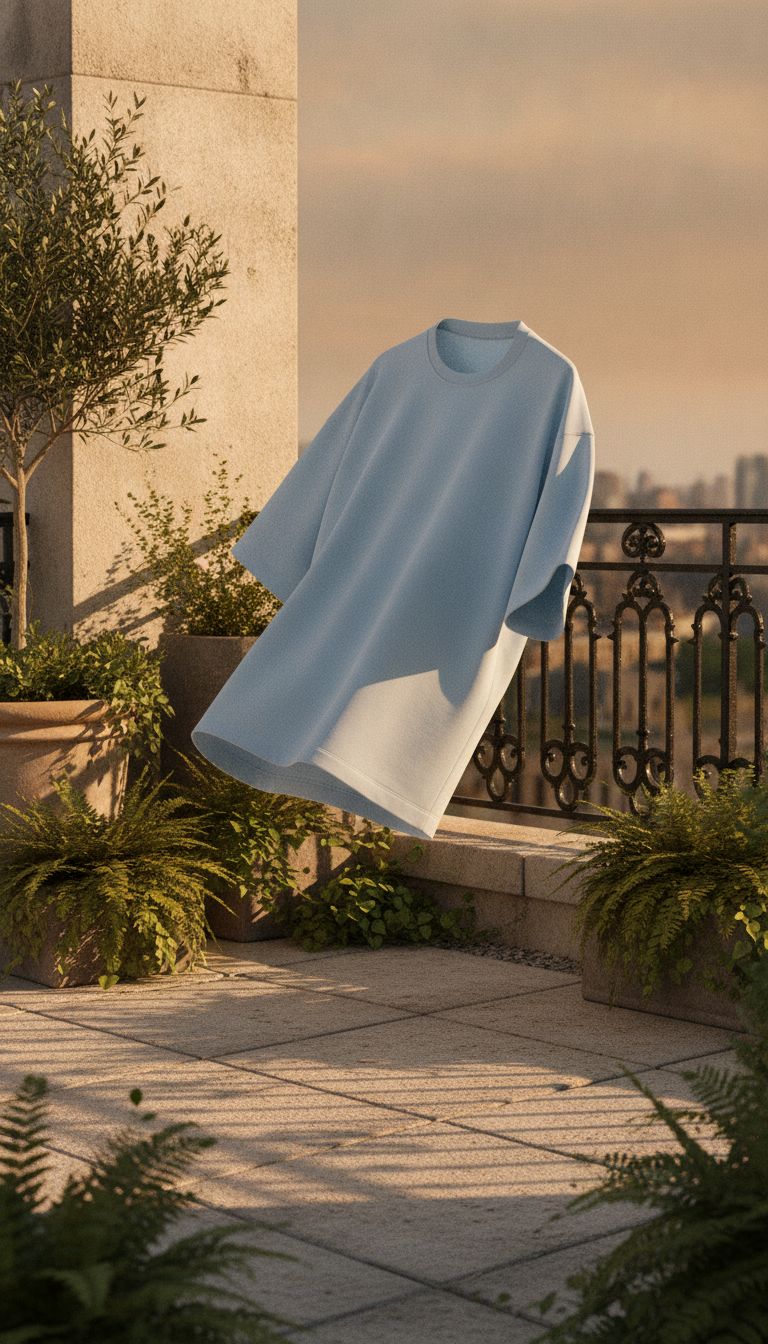 Unisex Terry Oversized Tee (260 GSM) Baby Blue