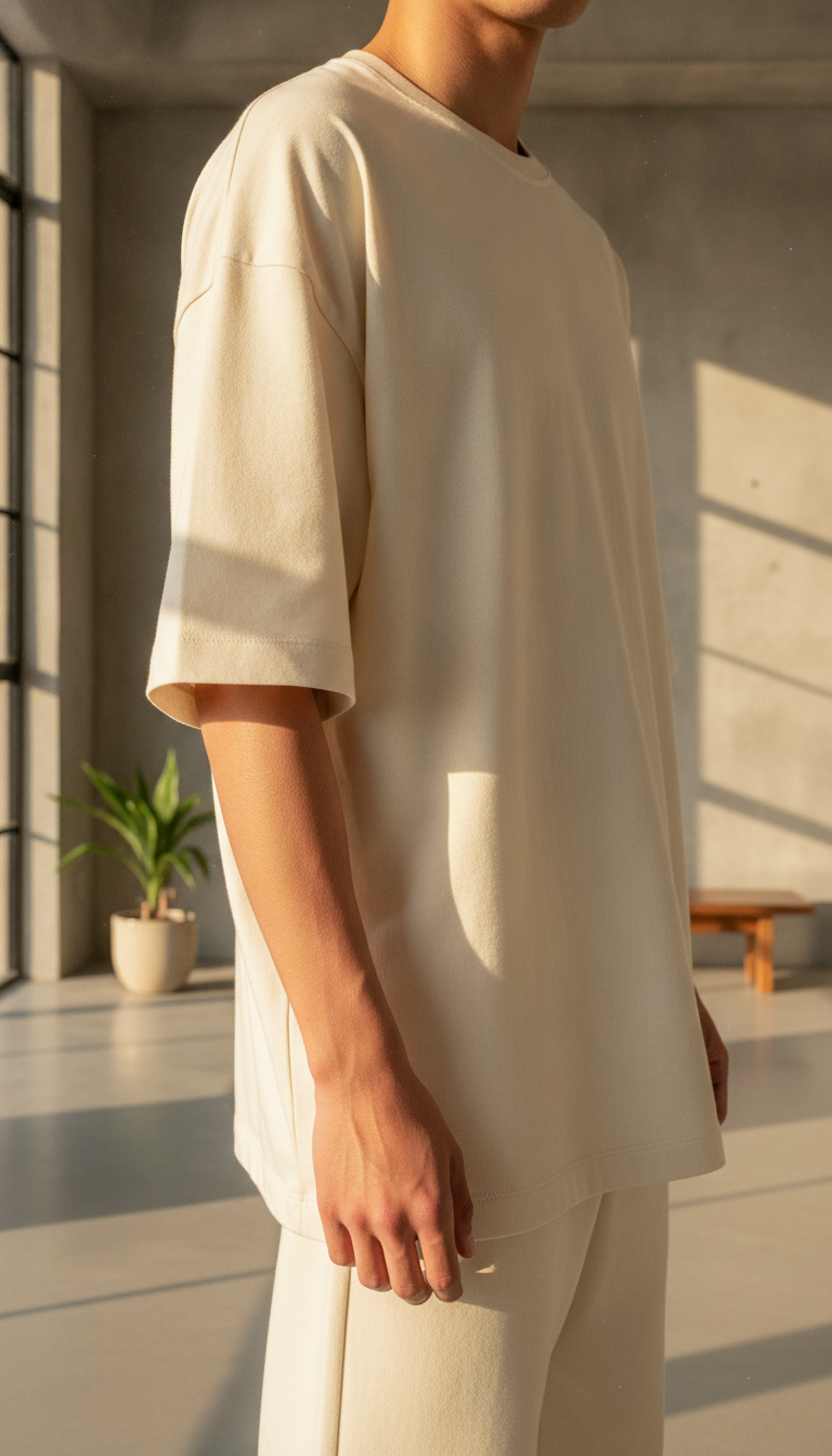 Unisex Terry Oversized Tee (260 GSM) Off White