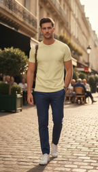 The Luxe Touch Beige Unisex Supima T-Shirt
