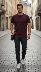 The Luxe Touch Maroon Unisex Supima T-Shirt