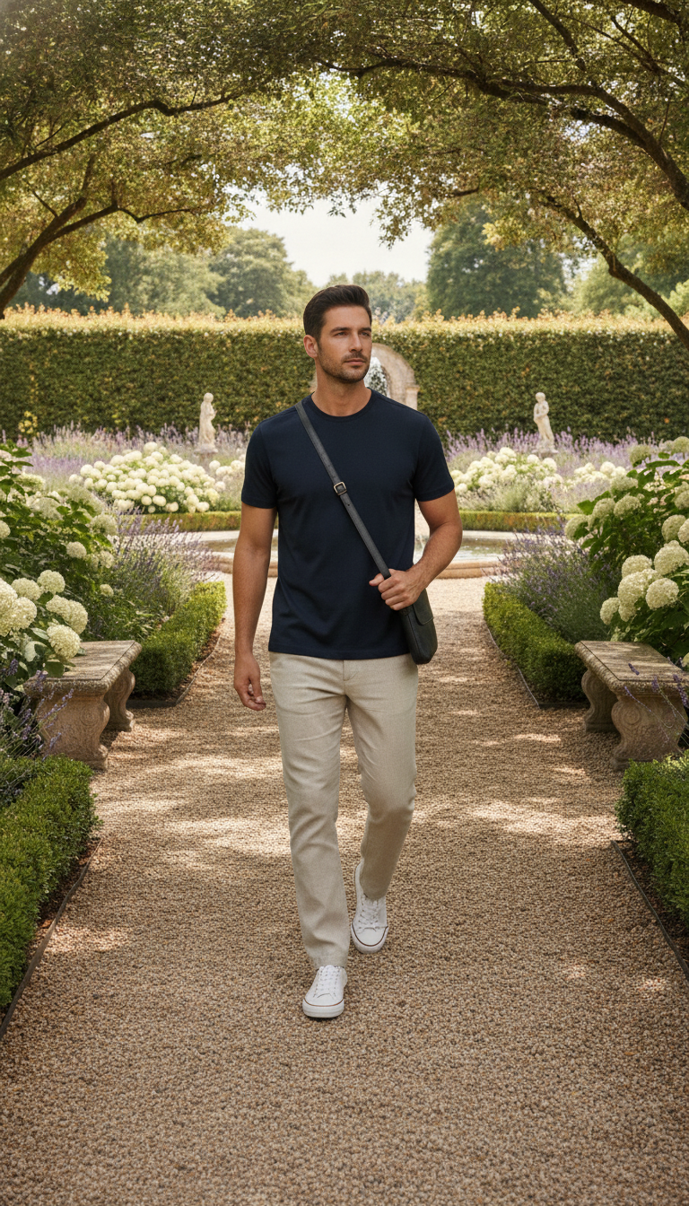 The Luxe Touch Navy Blue Unisex Supima T-Shirt