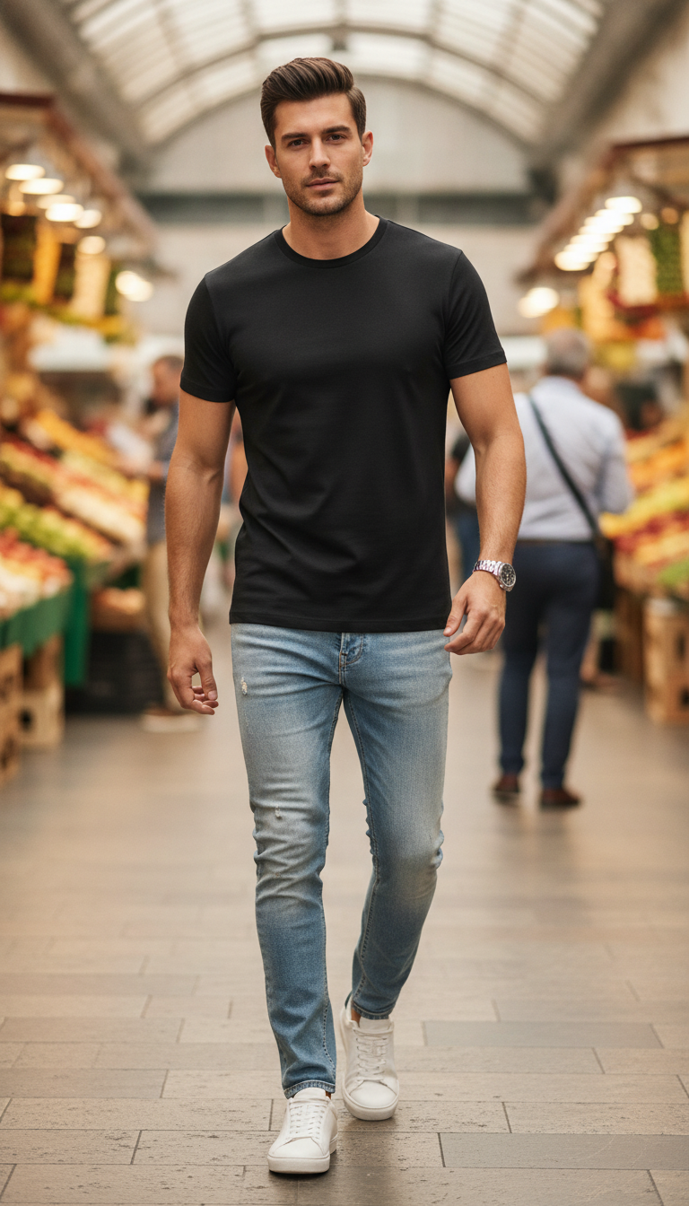 The Luxe Touch Black Unisex Supima T-Shirt