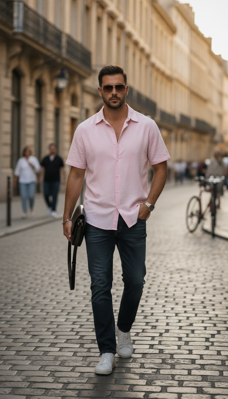 Pure Core 240 Light Baby Pink Unisex Oversized Shirt