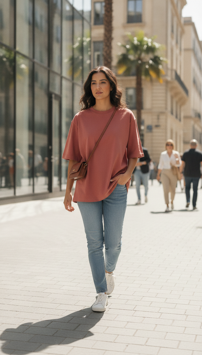 The 240 Heavy Unisex Oversized Classic T-Shirt Coral