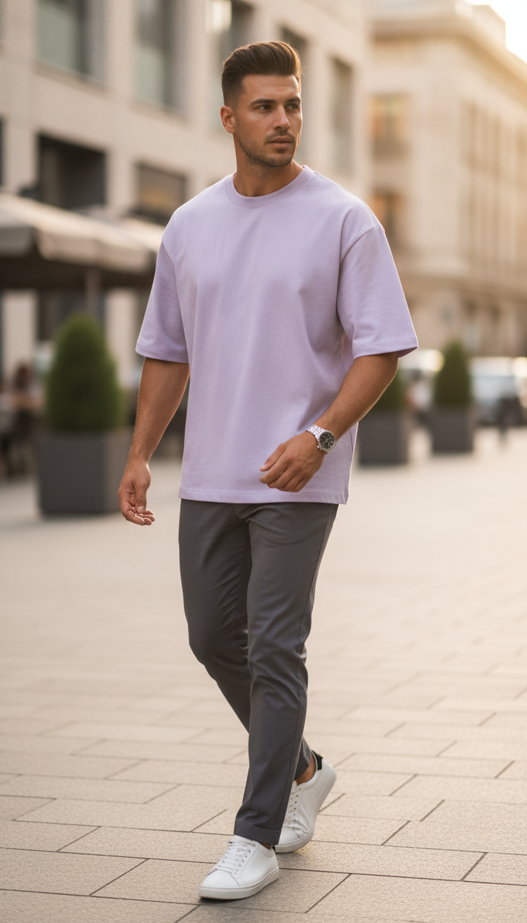 The 240 Heavy Unisex Oversized Classic T-Shirt Lavender