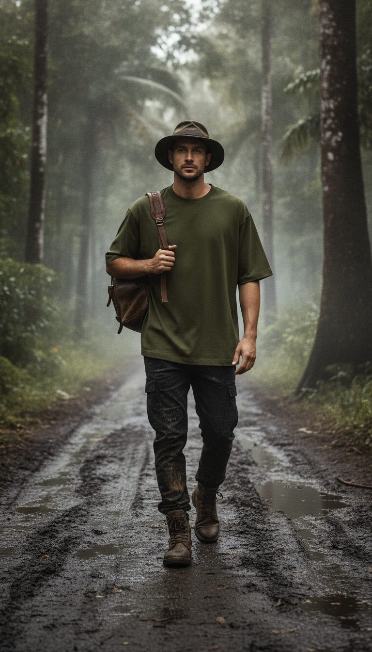 The 240 Heavy Unisex Oversized Classic T-Shirt Olive Green