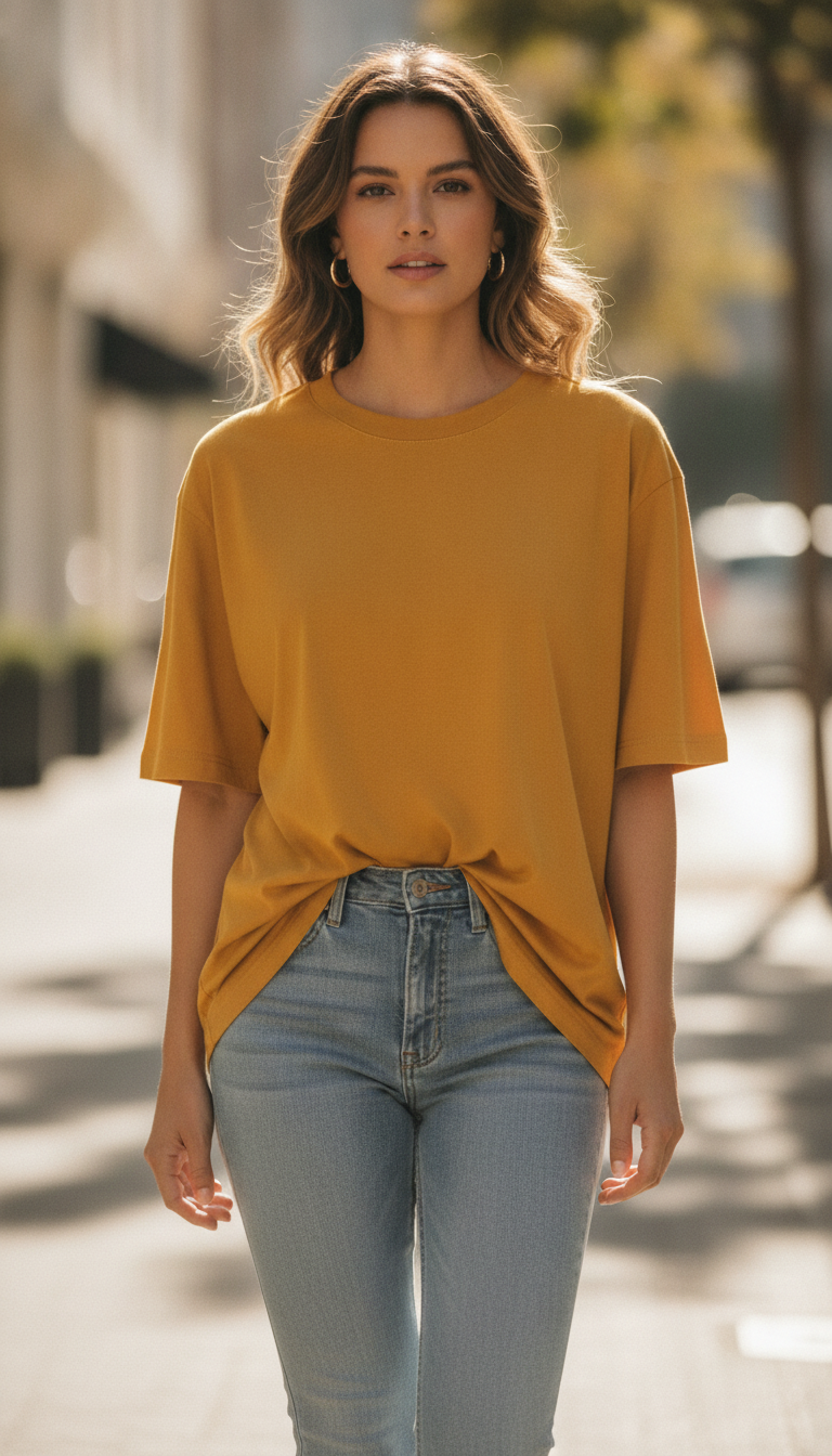 The 240 Heavy Unisex Oversized Classic T-Shirt Golden Yellow