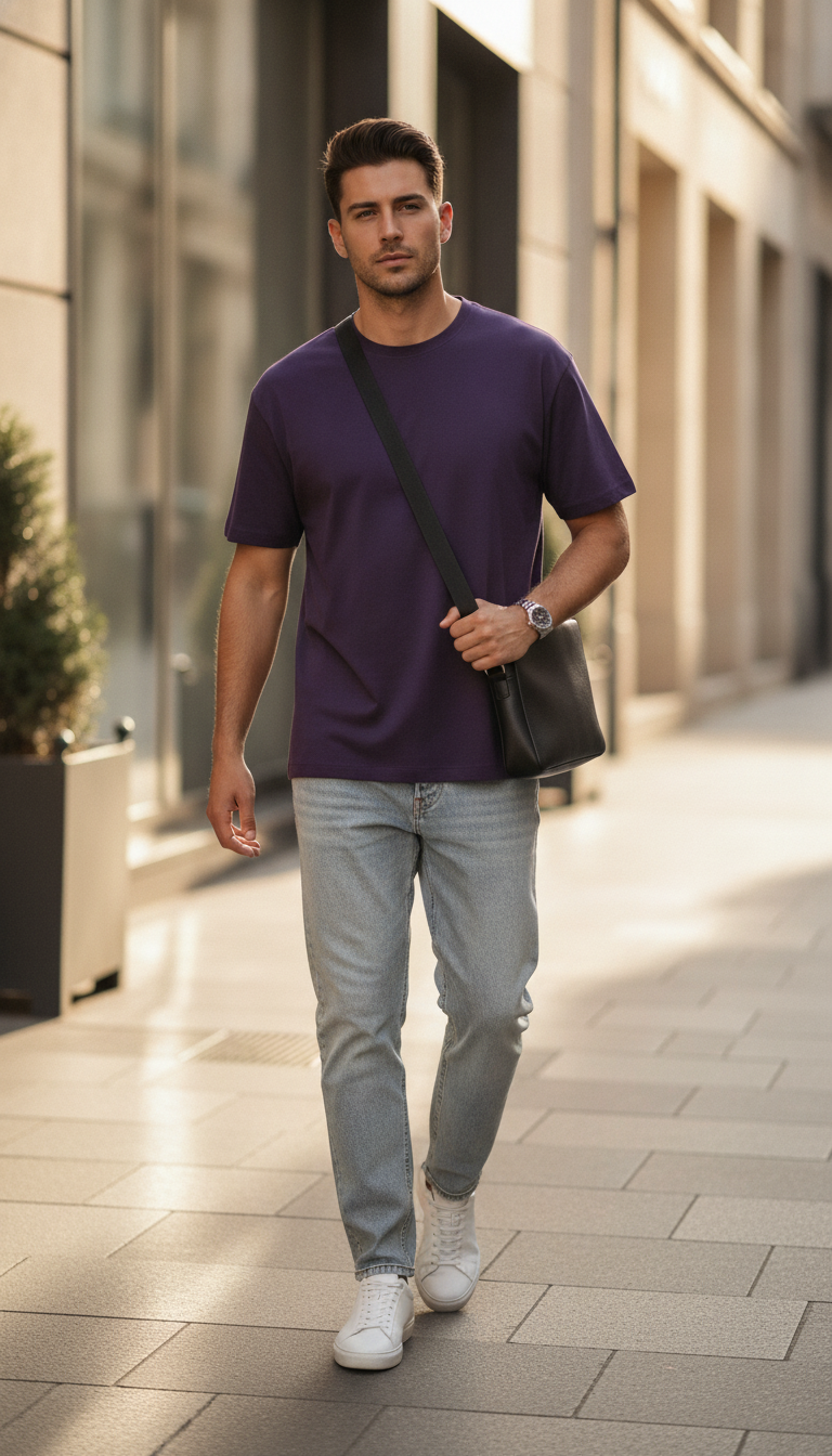 Purple Unisex Classic Crew T-Shirt