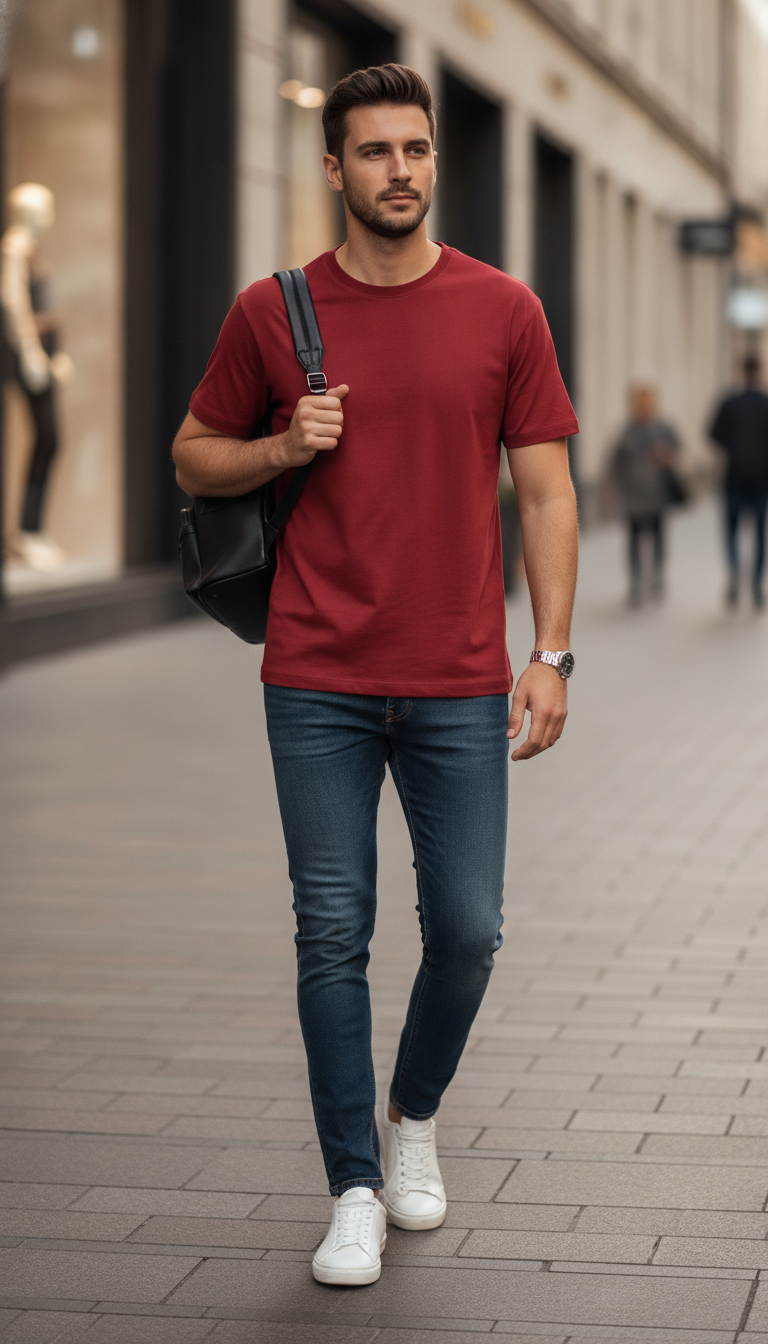 Red Unisex Classic Crew T-Shirt