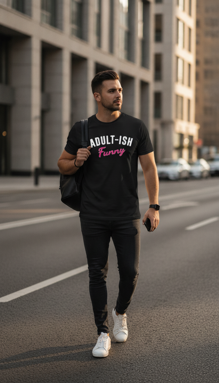 Adult-ish Funny Unisex Basic T-Shirt