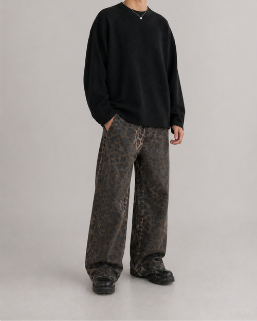 Black Waffle Knit Oversized Full-Sleeve - LitShirt