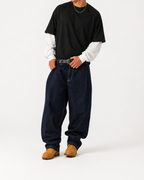 Black With White Sleeve Oversized Tee - LitShirt