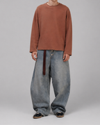 Brown Waffle Knit Oversized Full-Sleeve - LitShirt