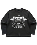 2 Legit 2 Quit Black Waffle Knit Oversized Full-Sleeve