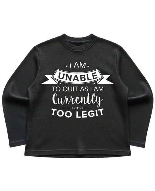 Black waffle knit oversized full-sleeve Front Design