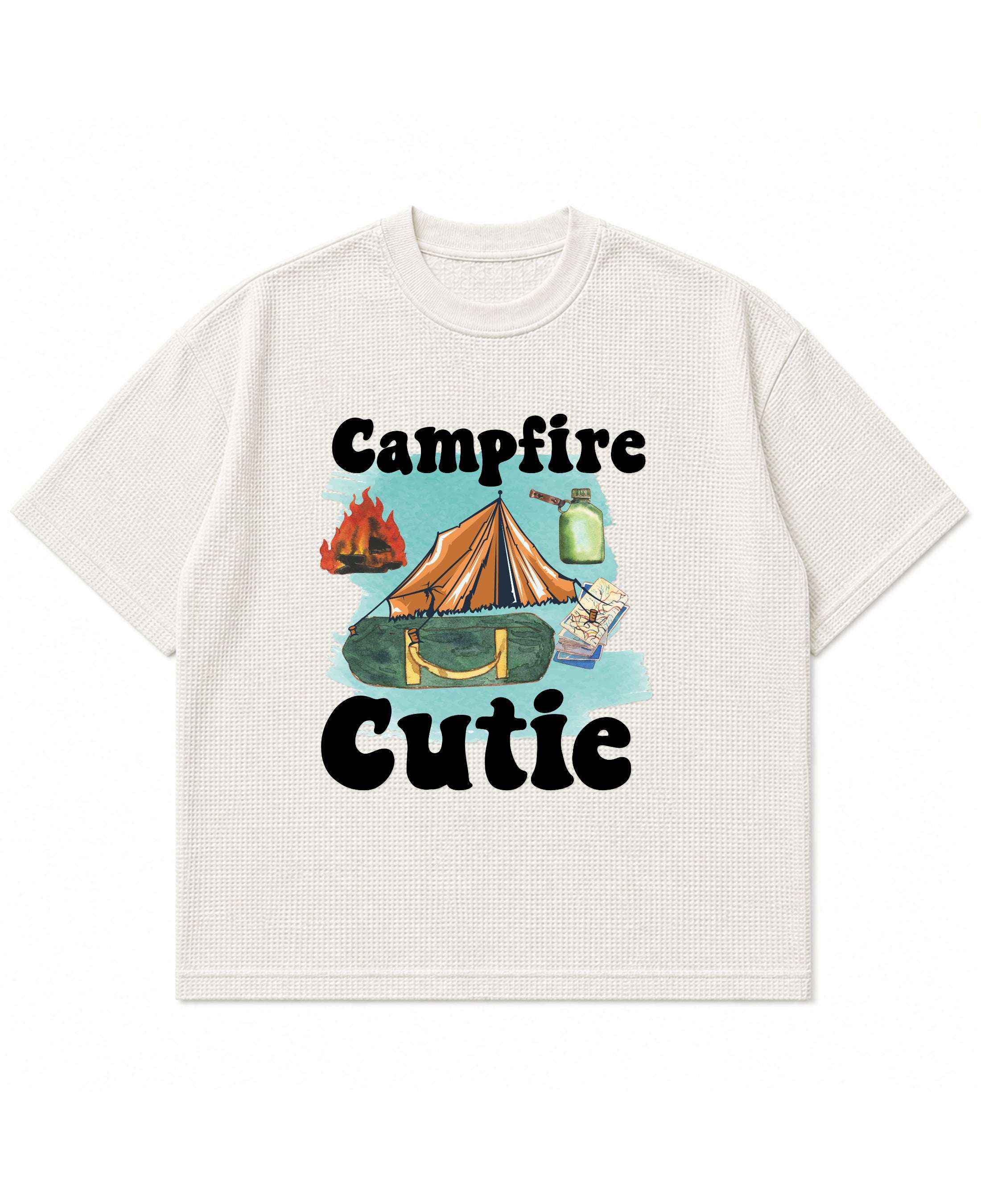 Campfire Cutie Off White Boxy Fit T-shirt
