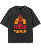 Farm Fresh Pumpkins Vintage Fade Acidwash Oversized T-Shirt