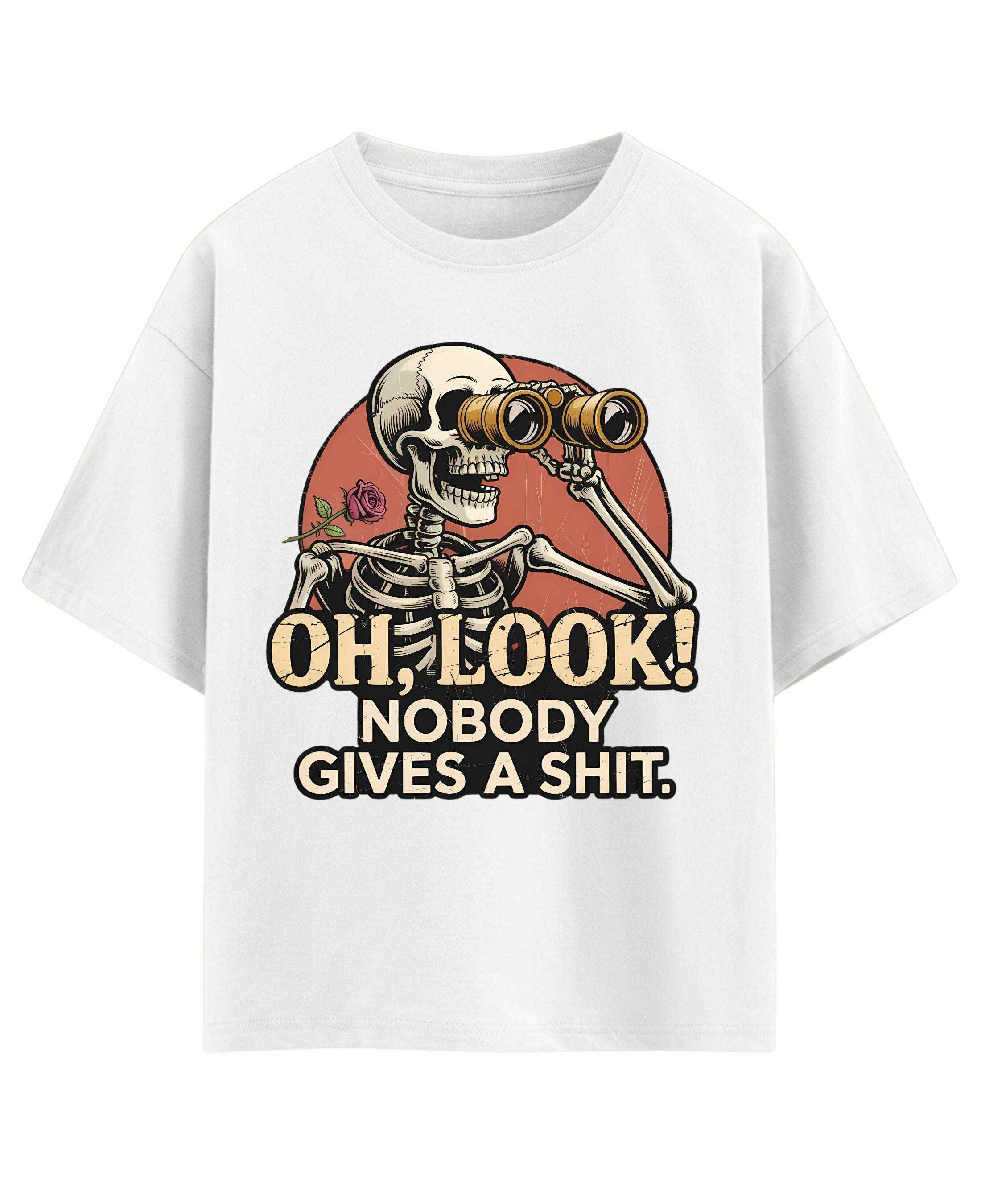 Funny Graphics White Oversized T-Shirt
