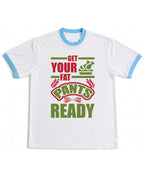 White & Sky Blue Ringer tee Front Design
