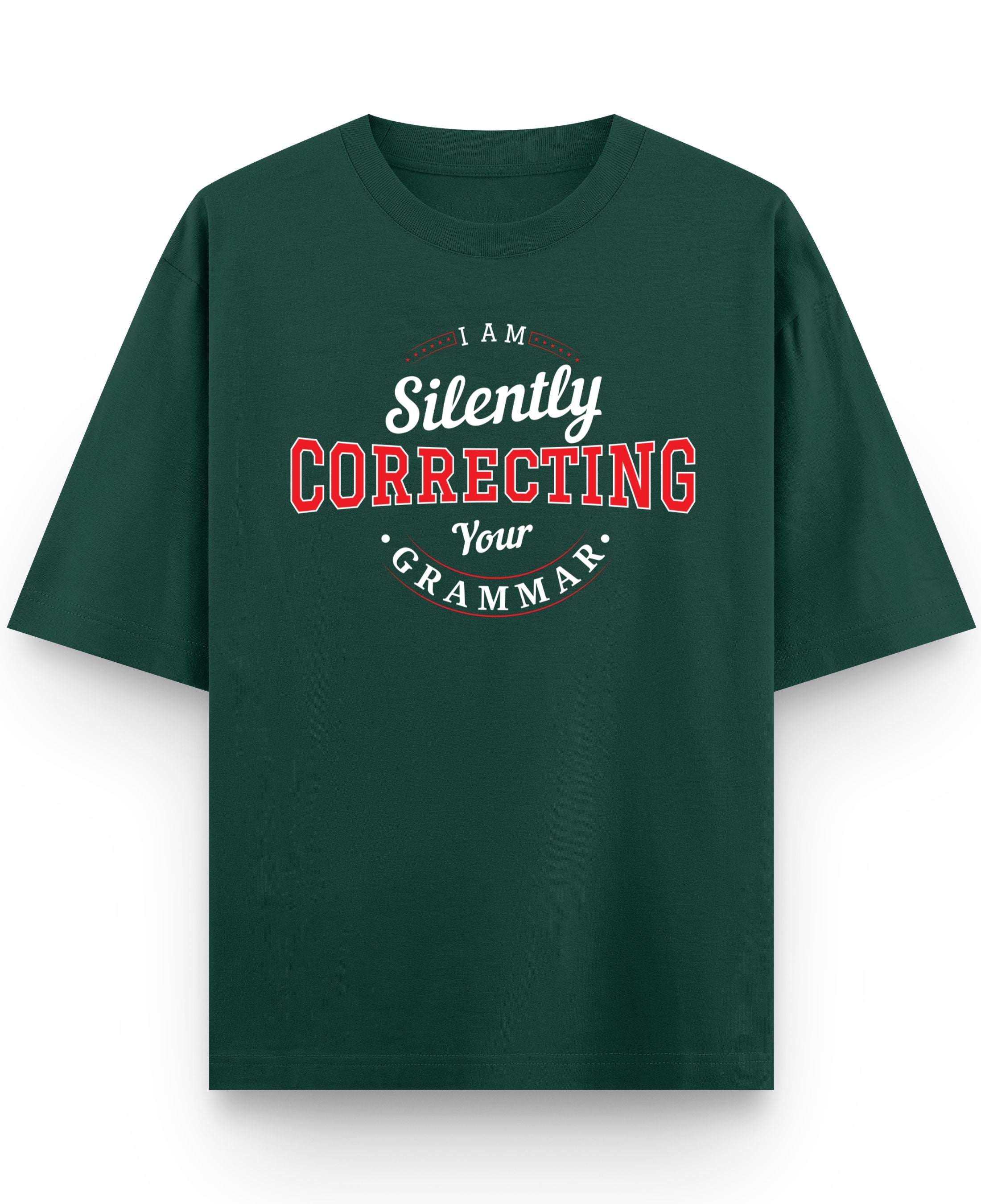 Bottle Green Oversized T-Shirt Front Design