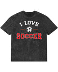 I Love Soccer Acidwash Oversized T-Shirt