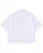 Blue Striped Oxford Boxy Shirt Back Design