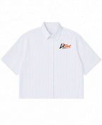 Blue Striped Oxford Boxy Shirt Front Design