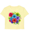 Mexica Flowers Graphics Butter Yellow Tee