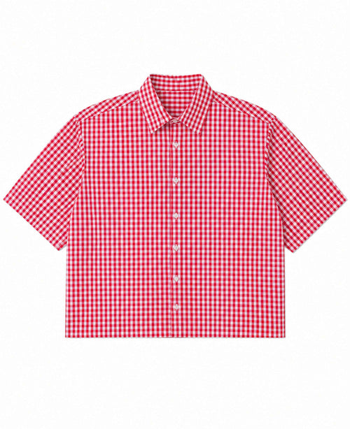 Red Picnic Oxford Boxy Shirt