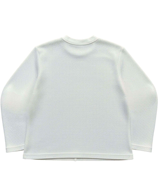 Tiger Graphic Off-White Waffle Knit Oversized Full-Sleeve