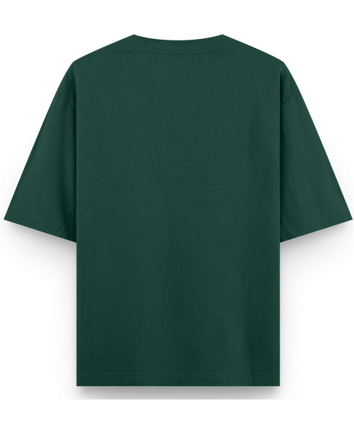 Bottle Green Oversized T-Shirt Back Design
