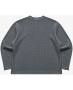 Urban Graphic Acidwash Waffle Knit Oversized Full-Sleeve