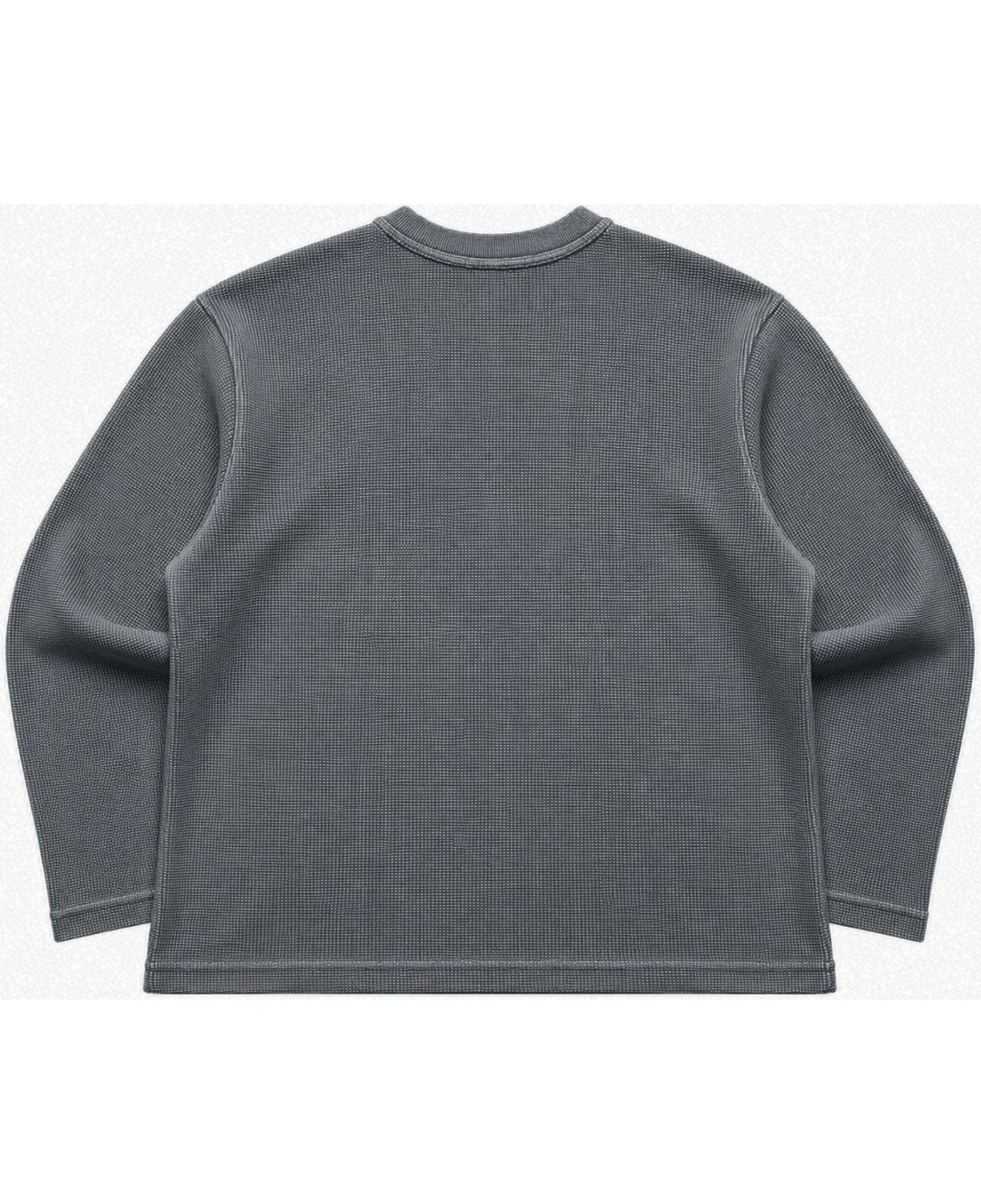 Urban Graphic Acidwash Waffle Knit Oversized Full-Sleeve