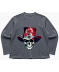 Urban Graphic Acidwash Waffle Knit Oversized Full-Sleeve