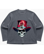 Urban Graphic Acidwash Waffle Knit Oversized Full-Sleeve