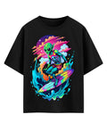 Urban Graphic Black Oversized Cotton T-Shirt
