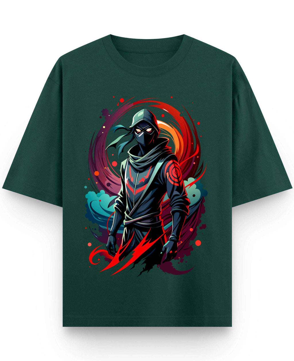 Urban Graphic Bottle Green Oversized T-Shirt