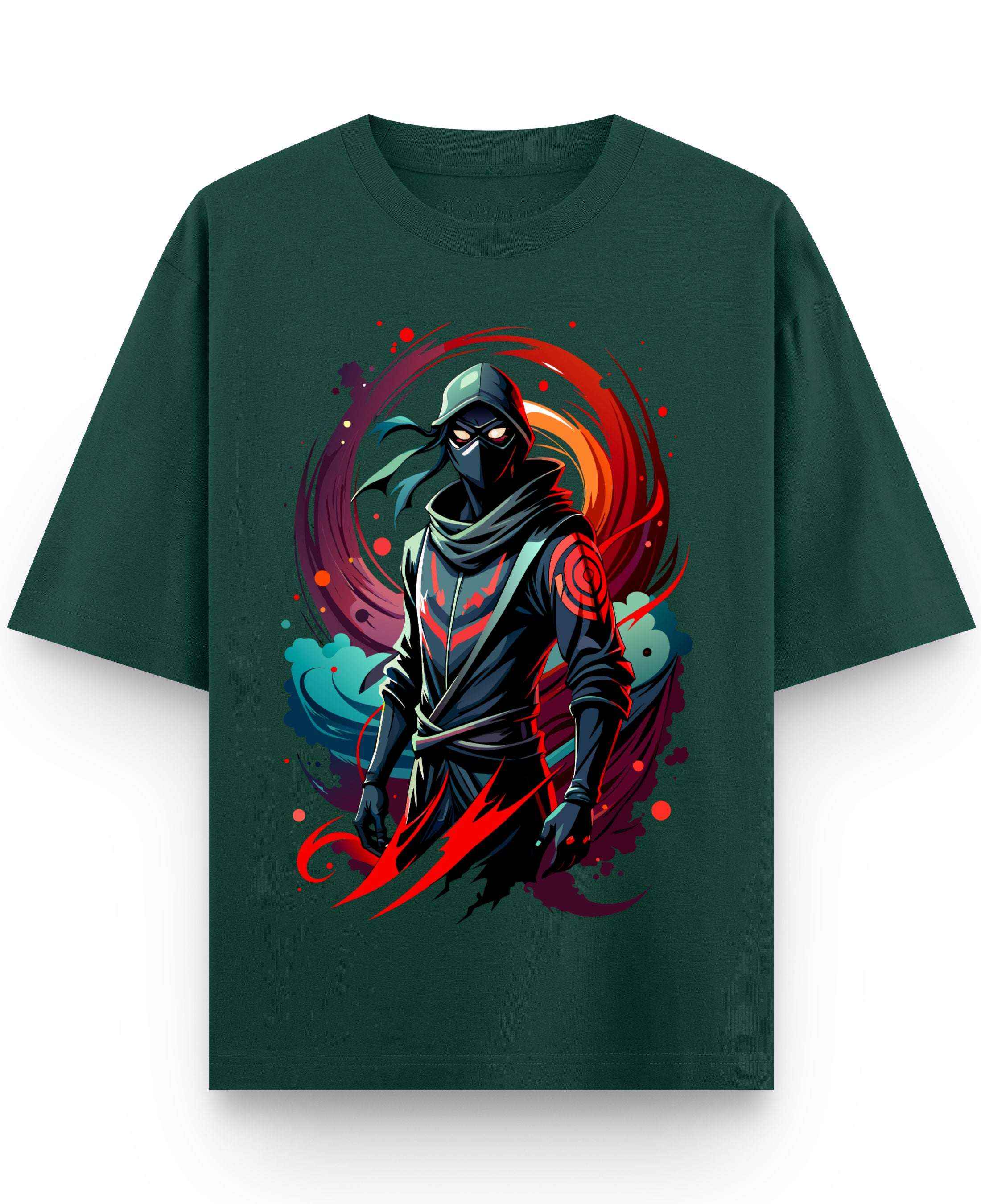 Urban Graphic Bottle Green Oversized T-Shirt