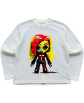 Urban Graphic Off-White Waffle Knit Oversized Full-Sleeve