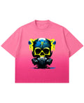 Pink Sunfade Ombré Wash Boxy Fit T-shirt Front Design