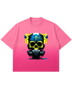 Pink Sunfade Ombré Wash Boxy Fit T-shirt Front Design