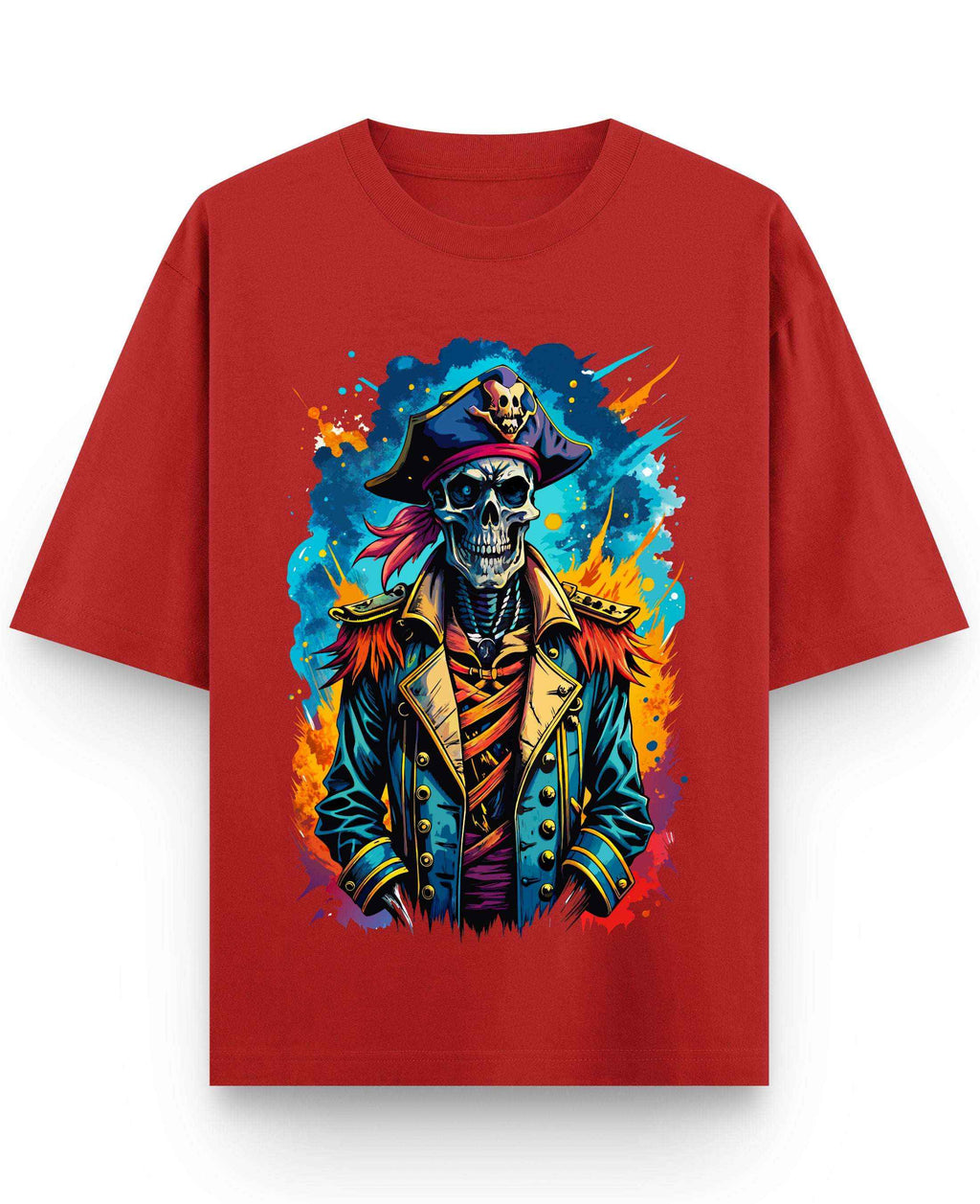 Urban Graphic Red Oversized T-Shirt