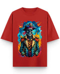 Urban Graphic Red Oversized T-Shirt