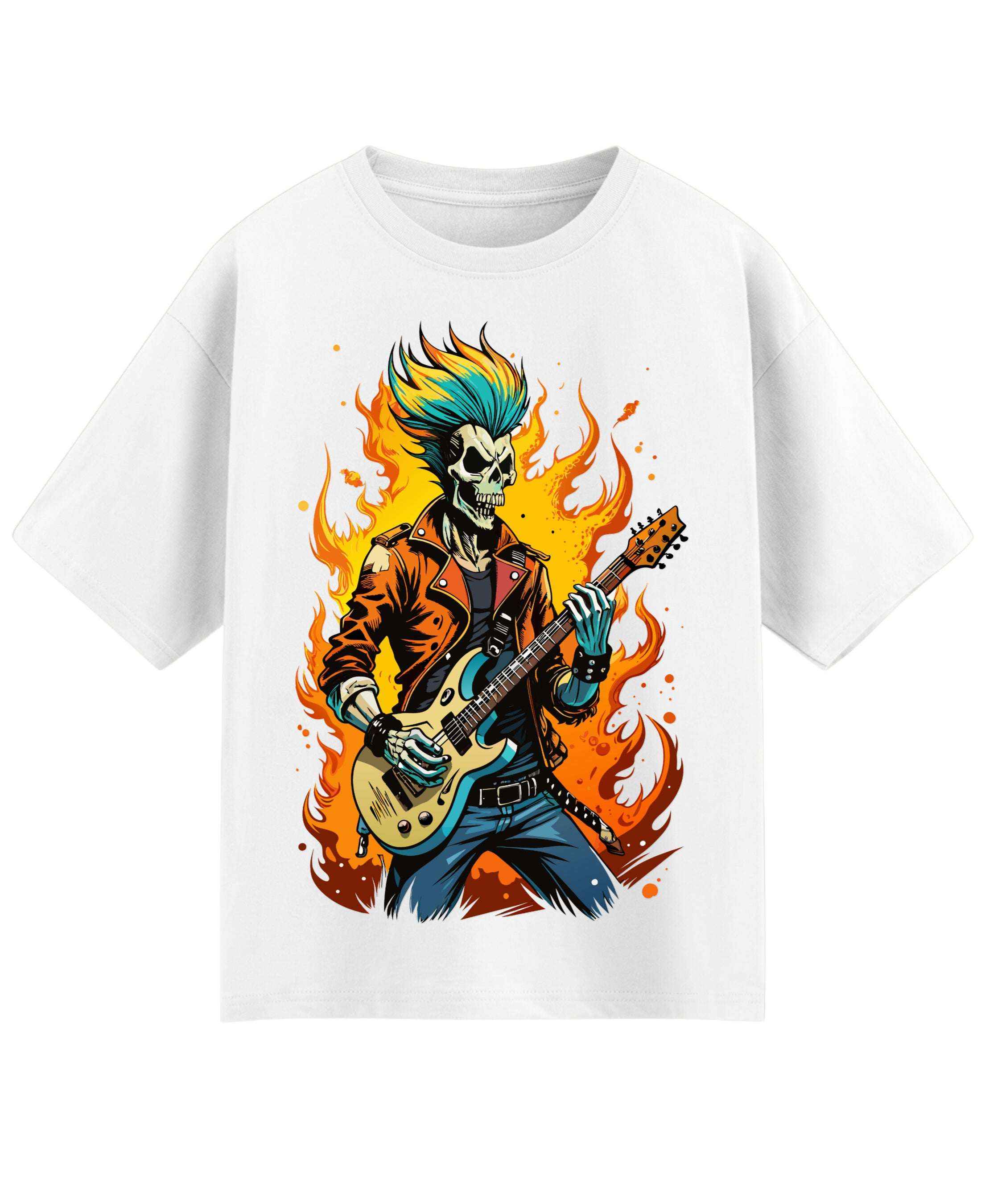 Urban Graphic White Oversized Cotton T-Shirt
