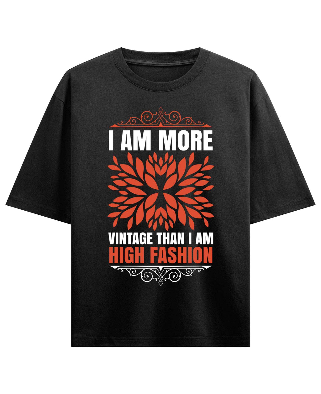 Vintage Graphic Black Oversized T-Shirt (240 GSM)