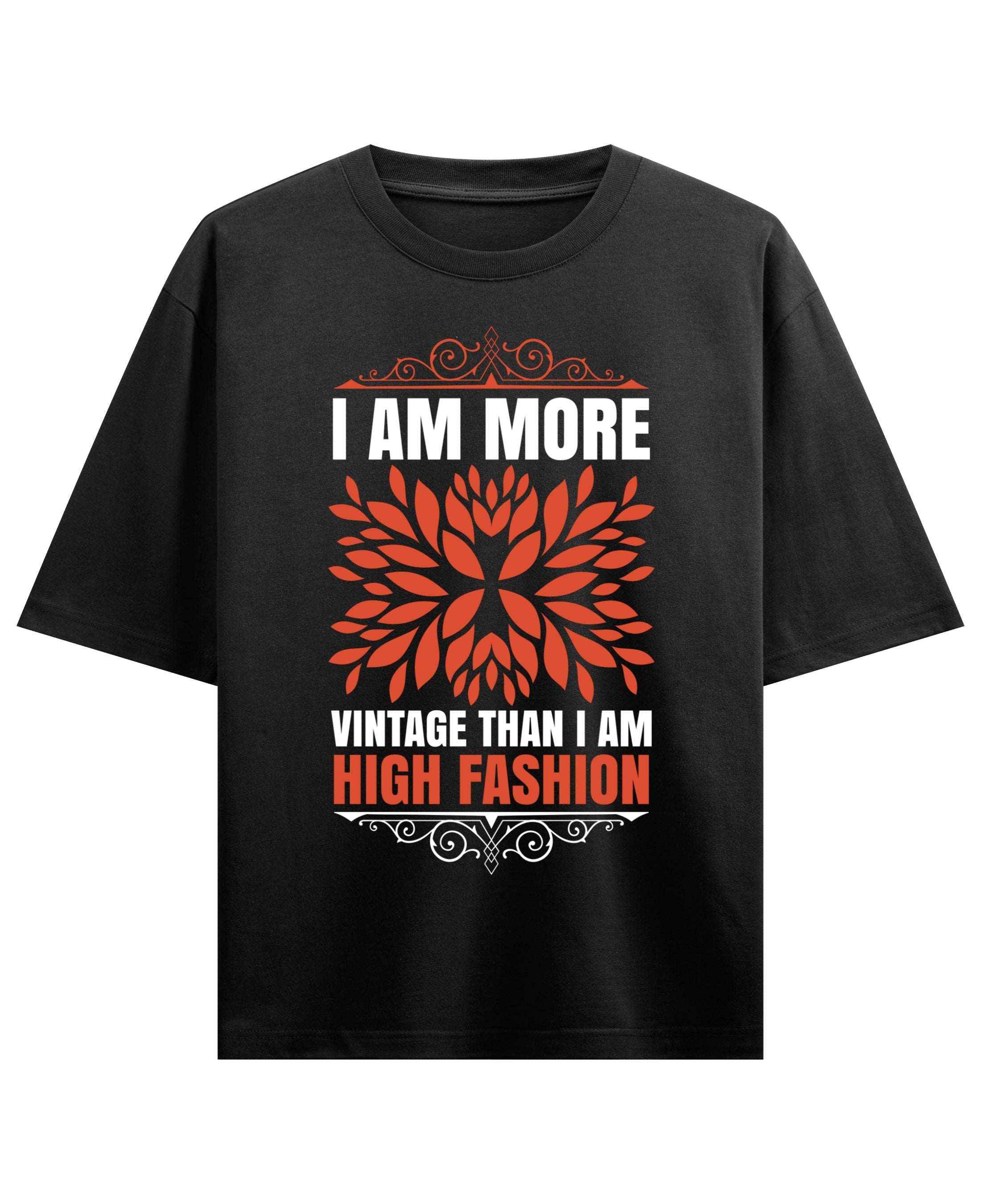 Vintage Graphic Black Oversized T-Shirt (240 GSM)