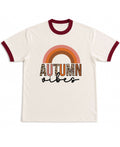 Off White & Maroon Ringer tee Front Design