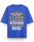 Vintage Graphic Royal Blue Oversized T-Shirt