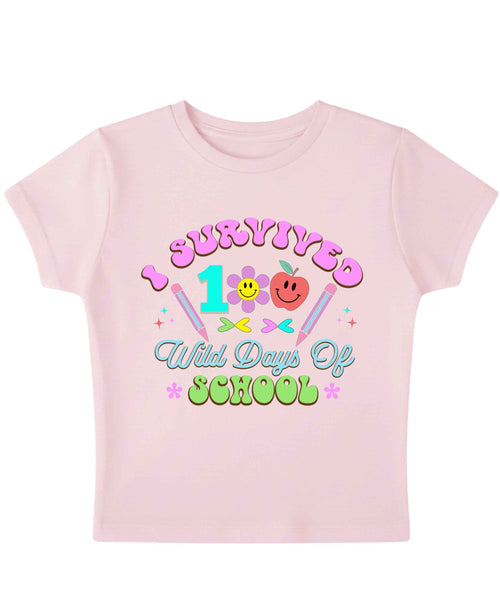 100 Days of School Pink Baby Tee
