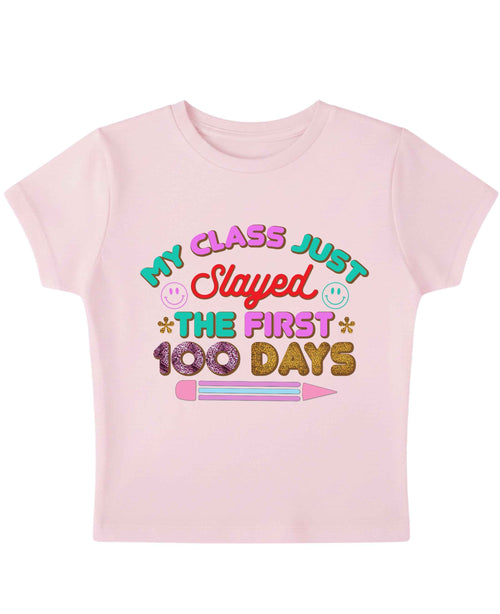 100 Days of School Pink Bay Tee